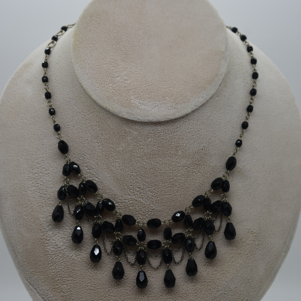 Vintage Black Lucite Collar/Choker Necklace